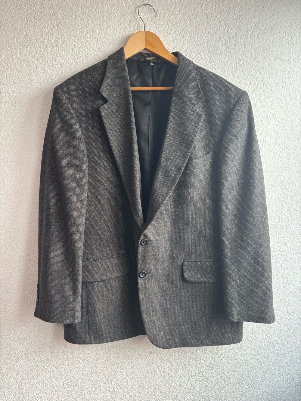 Cricketeer Classic Mens Gray Camel Wool Blazer Suit Jacket 46